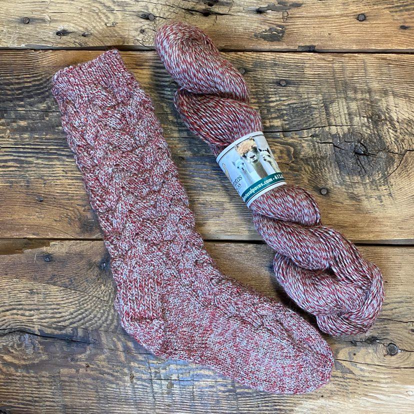 Detailed Patterned Hand-Knit Ladies&#39; Socks - by Marcella