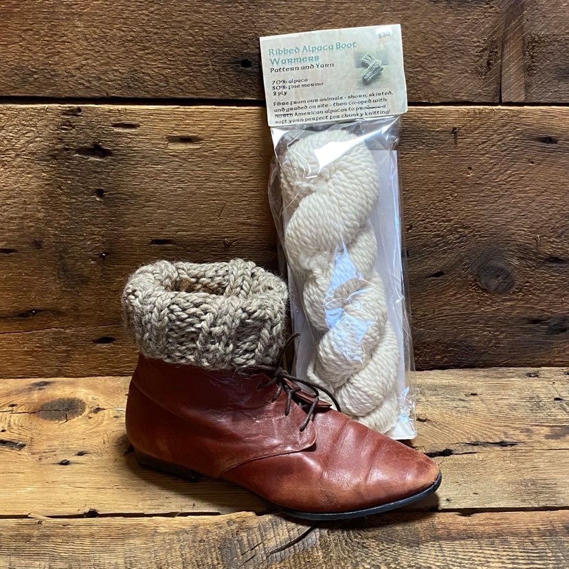 Ribbed Alpaca Boot Warmers Kit