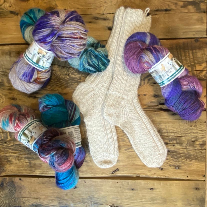 Sock Yarn - Our Alpacas - Hand-Dyed - Light-Weight