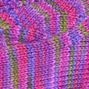 Detailed Hand-Knit Ladies Socks - Hand-Painted Yarn