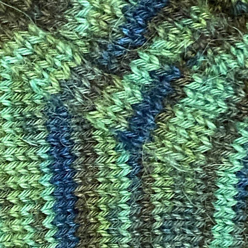 Detailed Hand-Knit Ladies&#39; Socks - Hand-Painted Yarn - by Marcella