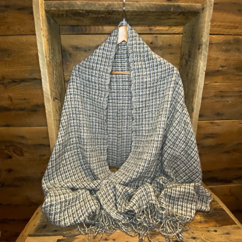 Earthy Plaid Woven Shawl