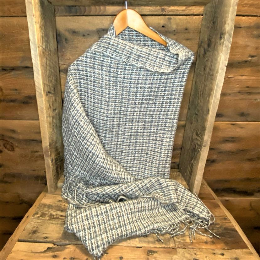 Earthy Plaid Woven Shawl