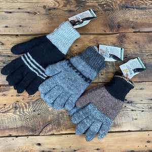 Peruvian Double-Knit Reversible Gloves