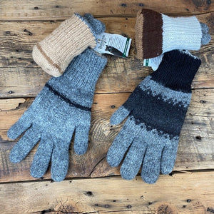 Peruvian Double-Knit Reversible Gloves