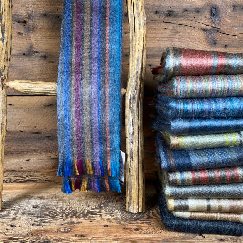 Brushed Hand-Woven Scarf - Patterned