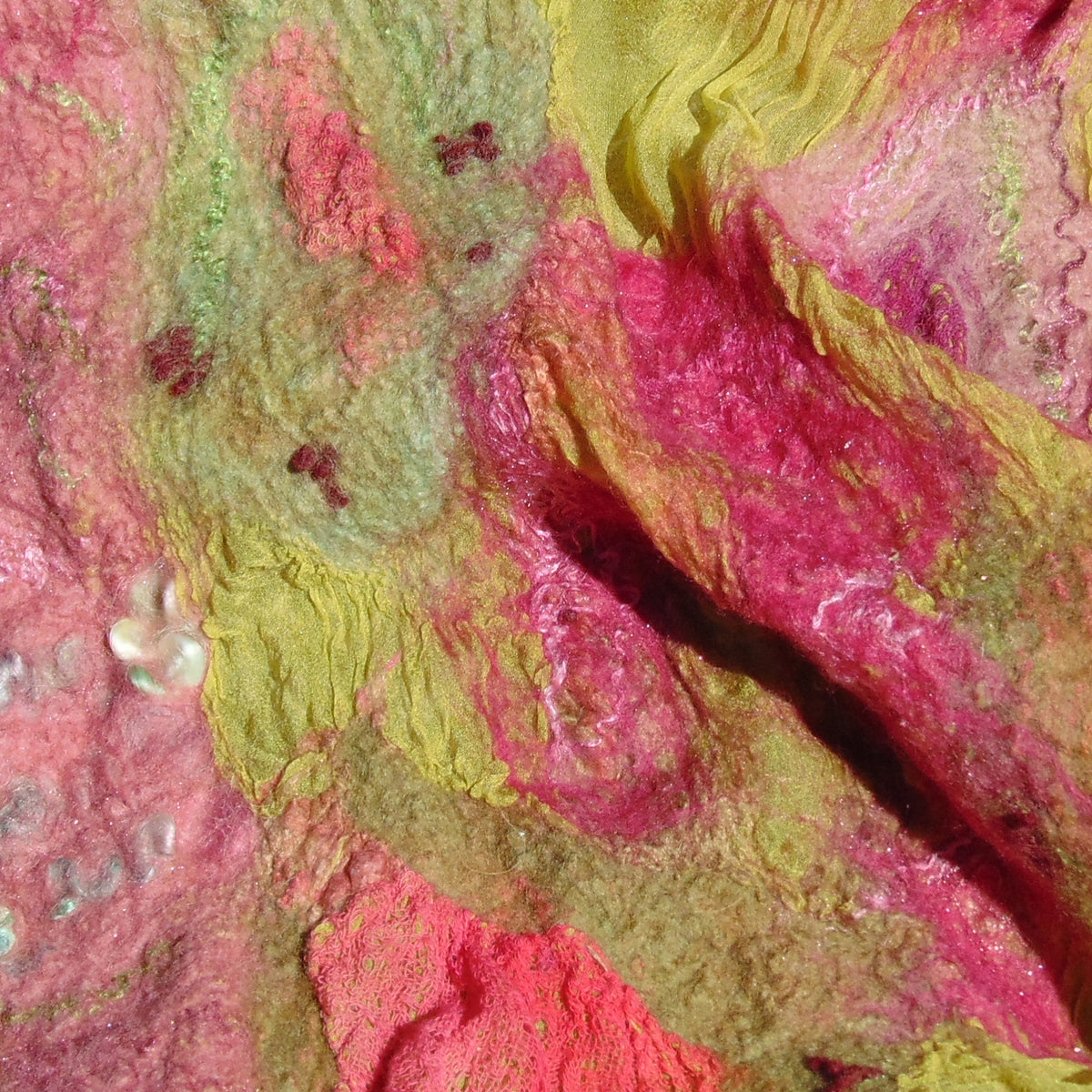 Nuno Felted Scarf - "Cabbage Patch"