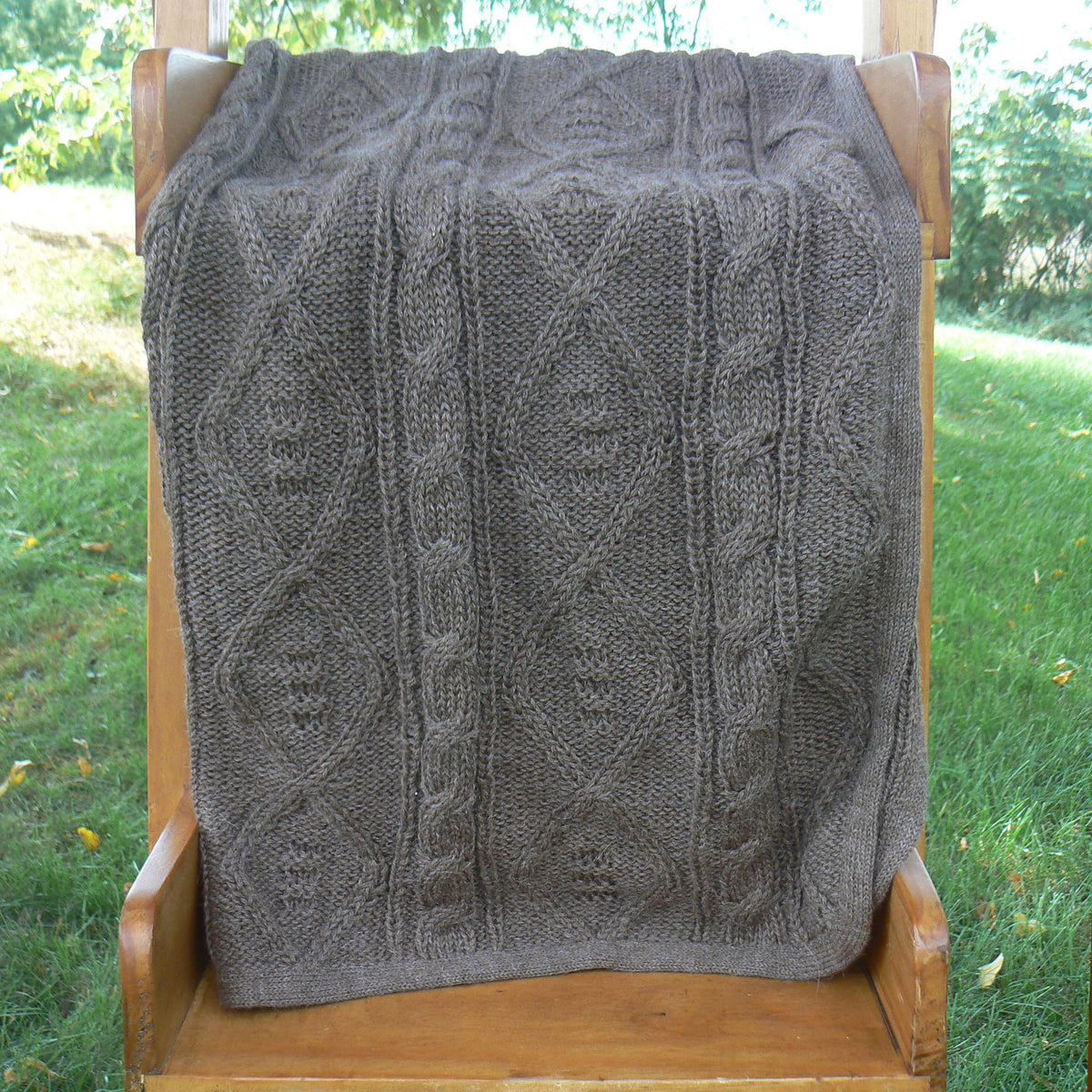 Cable Hand-Knit Baby Blanket