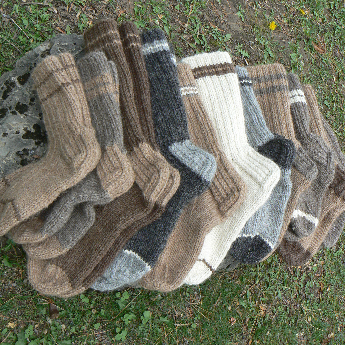 Heavy-Weight Hand-Knit Slouch Socks