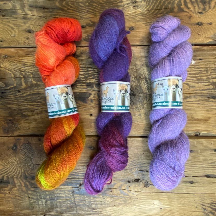 Sock Yarn - Our Alpacas - Hand-Dyed - Light-Weight