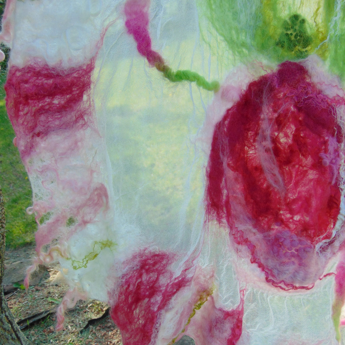Nuno Felted Scarf - &quot;Summer Roses&quot;