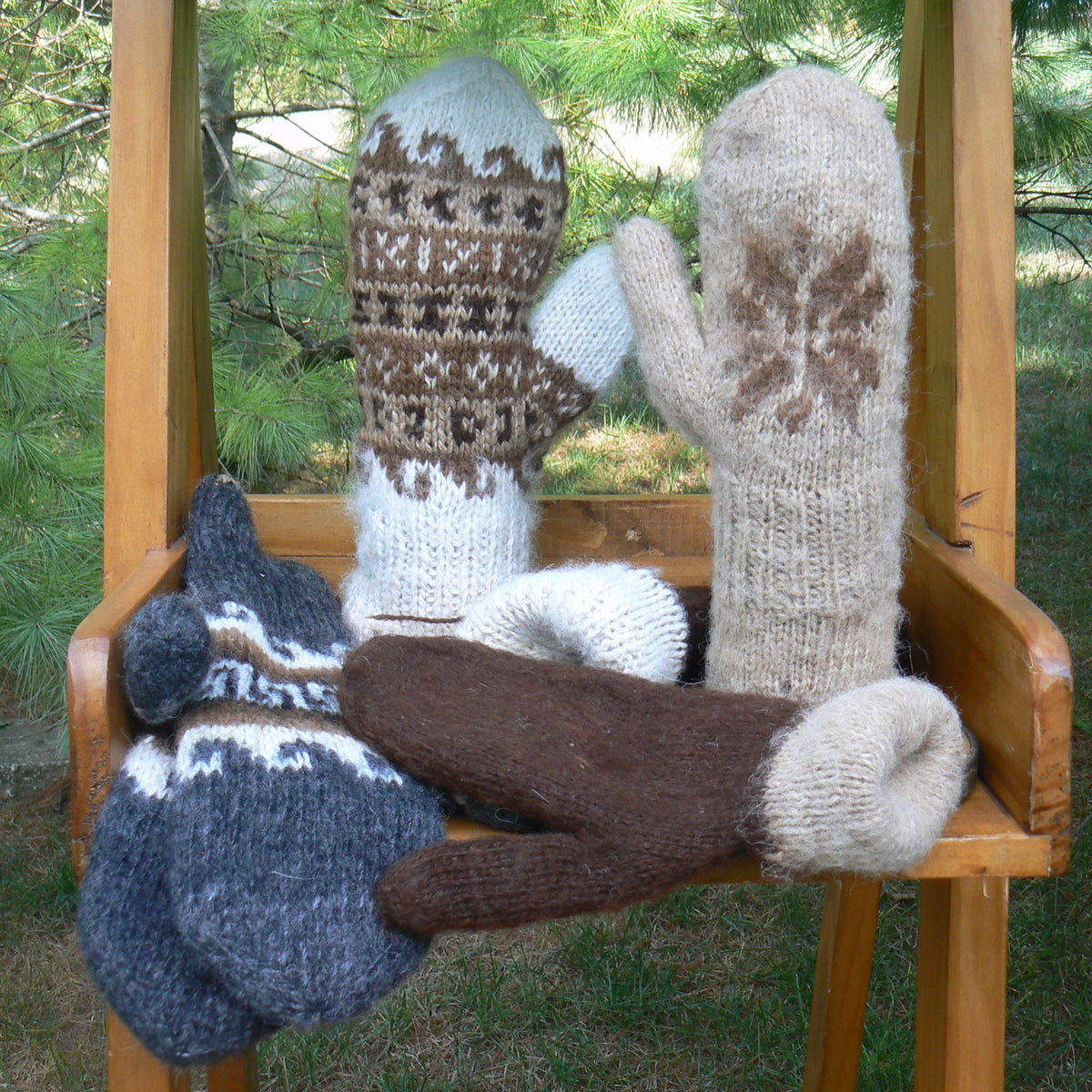 Lightly Felted Rustic Double-Knit Mittens