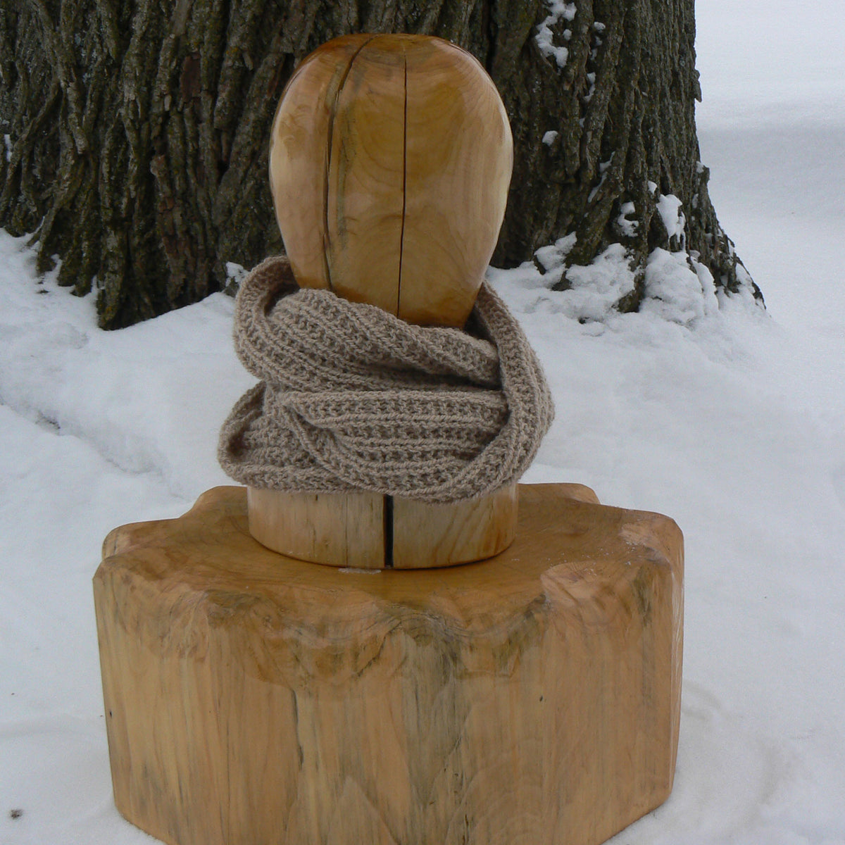 Hand-knit Infinity Scarf