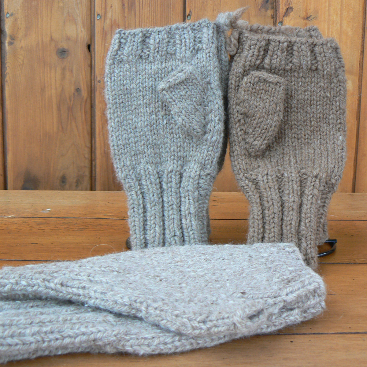 Hand-Knit Bulky Fingerless Mittens