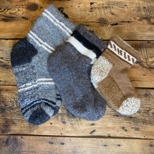 Peruvian Double-Knit Reversible Bed Socks