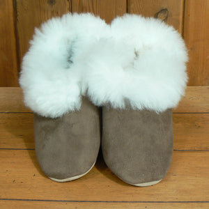 Suede and Alpaca Fur Slippers