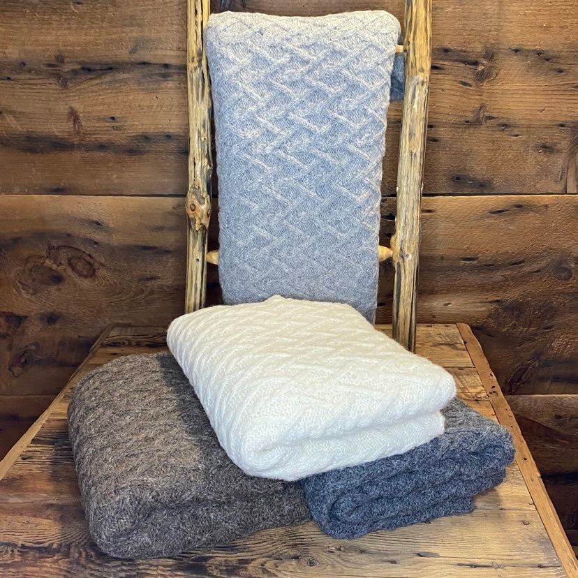 Lattice Cable Lap Blanket